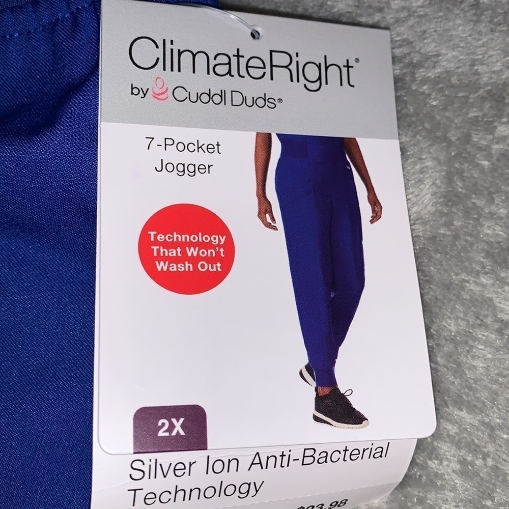 NWT Climate Right by Cuddl Duds Scrub Pants - Picture 7 of 8